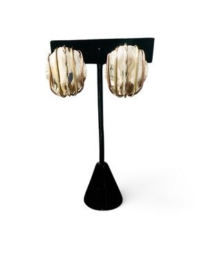 Vintage Sterling Silver Stephan James Gold Plate and Copper Earrings Clip-On